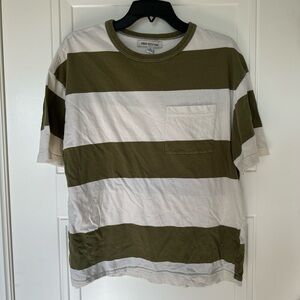 Urban Outfitters Olive and White Tee